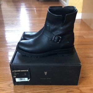 Frye Natalie Short Engineer Lug Shearling Boot